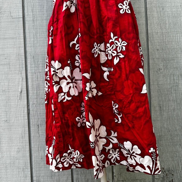 Pacific Legend Hawaiian Sundress Floral Smocked Made in Hawaii Red Size S‎ - Picture 6 of 9